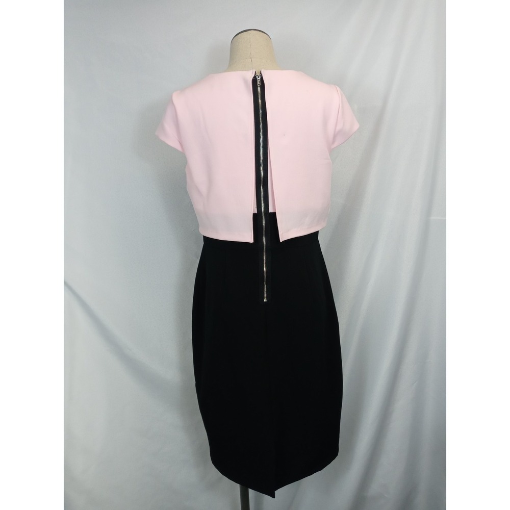 Tiana B Dress Womens Size 6 Sheath Pink Black Colorblock Career Work Cocktail - Picture 3 of 9